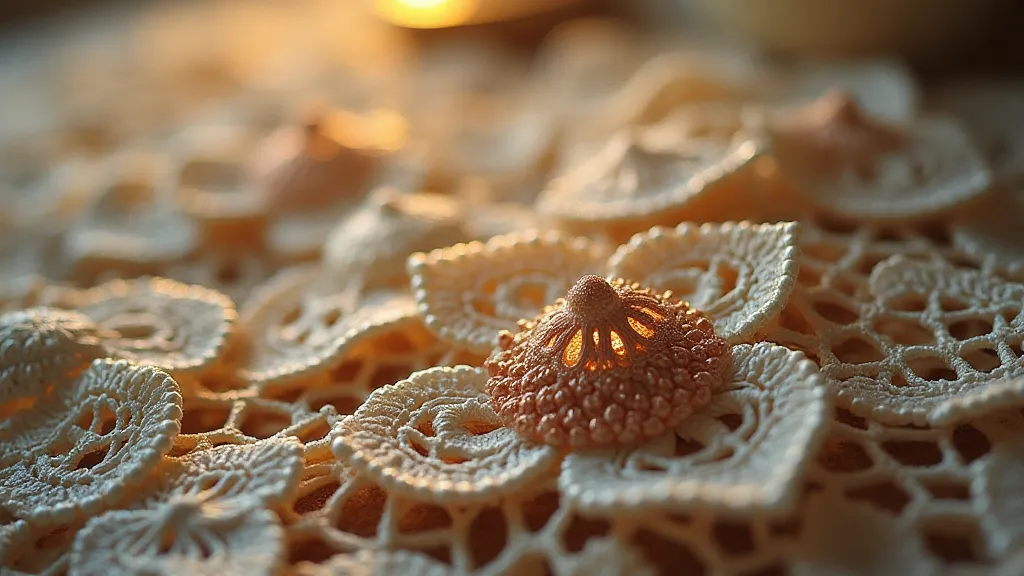 Belgian bobbin lace with floral pattern
