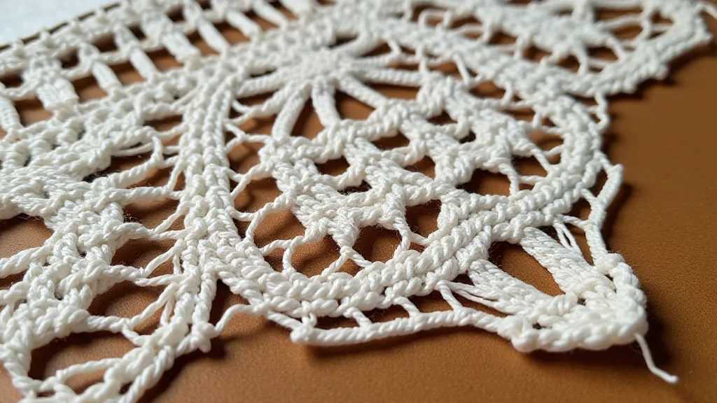 Antique bobbin lace showing piers and braids