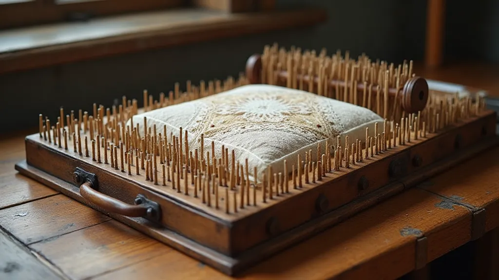 Antique bobbin lace making tools