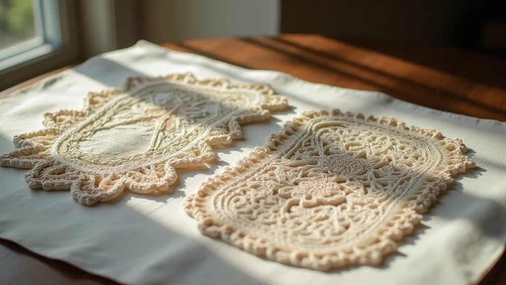 Antique bobbin lace still life