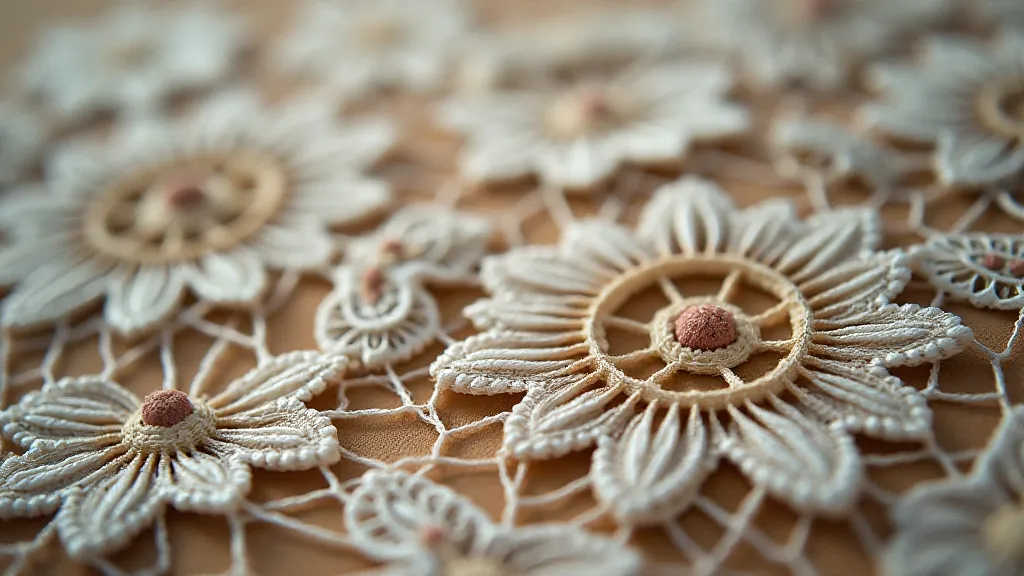 Antique bobbin lace detail