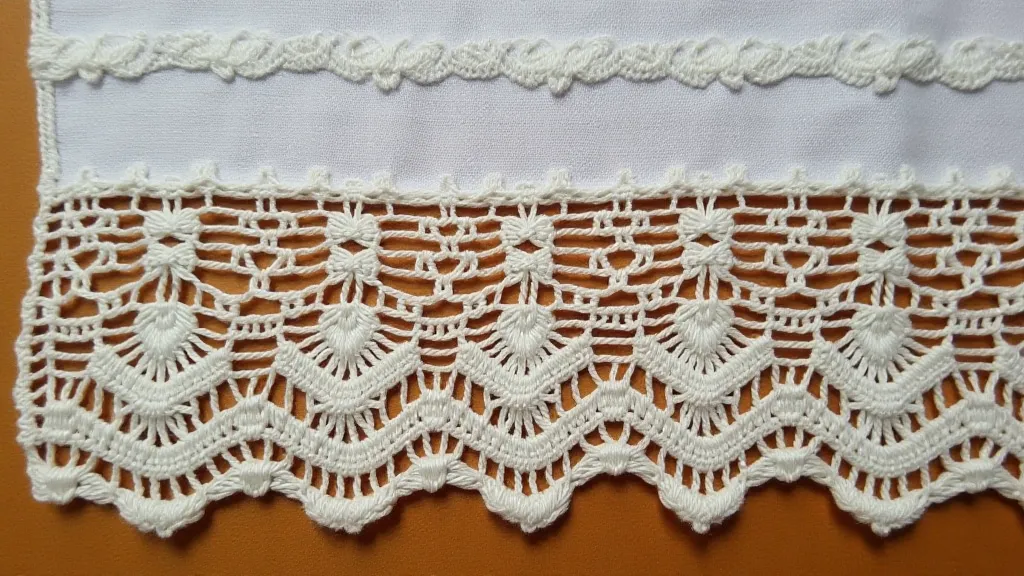 Antique cotton bobbin lace comparison