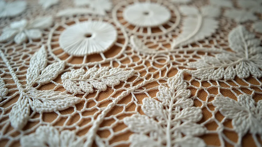 Antique Flemish bobbin lace with floral patterns