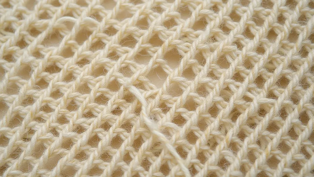 Antique linen bobbin lace close up