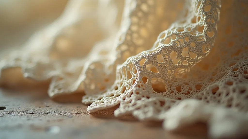 Vintage bobbin lace with rose pattern